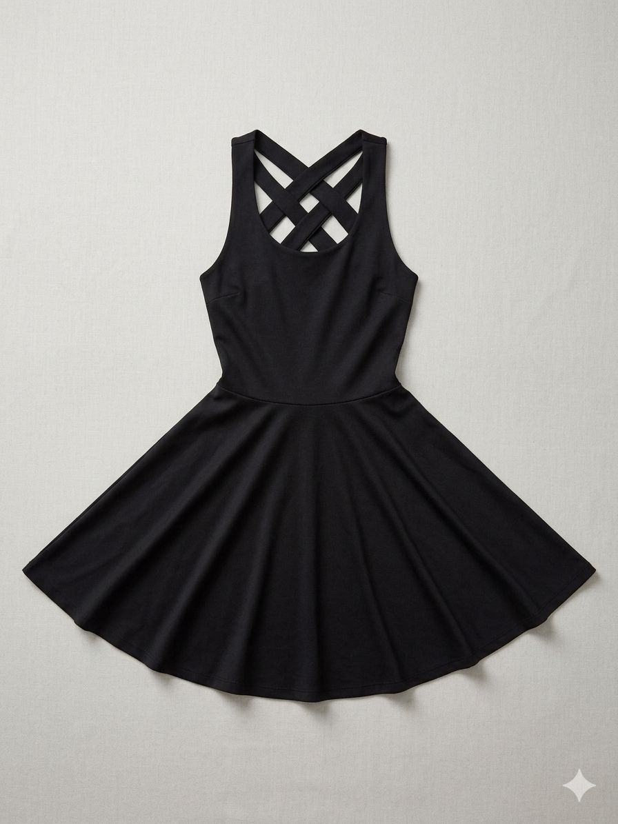 Vestido con espalda de tiras cruzadas