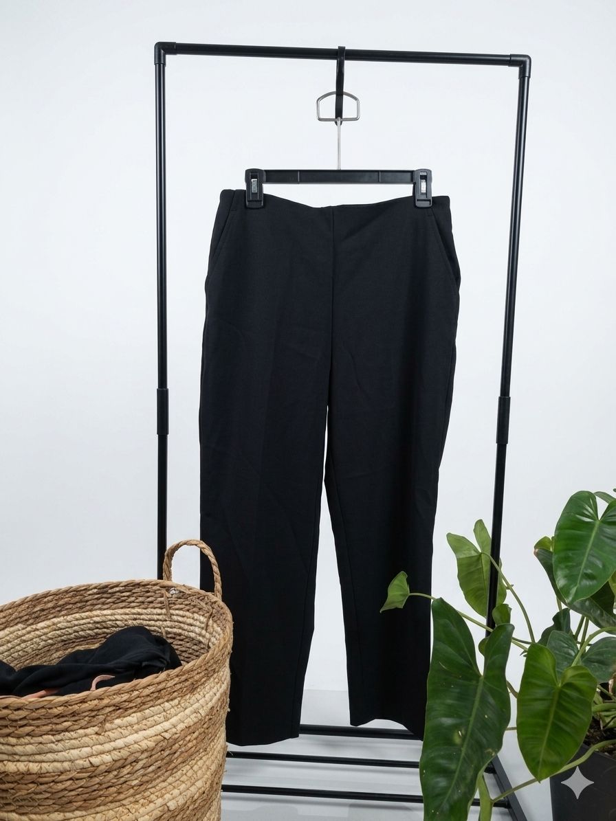 Pantalón de Vestir Recto para Mujer – Negro Clásico