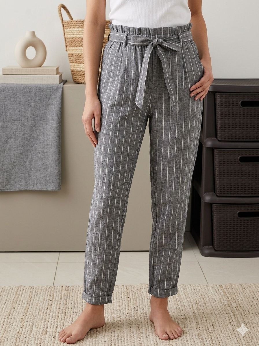 Pantalón Paperbag a Rayas 