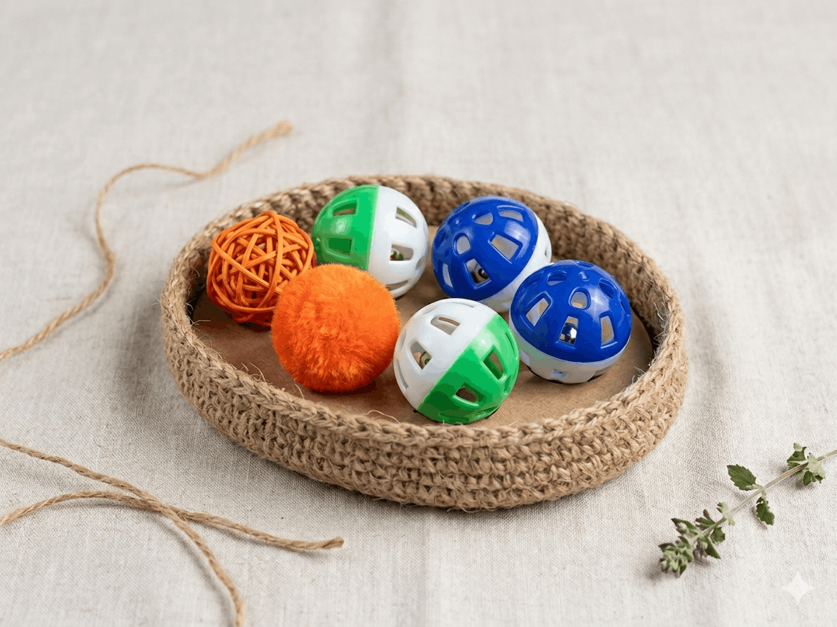 Set de bolitas surtidas para gatos, incluye pelotas con cascabel interno, esferas texturizadas