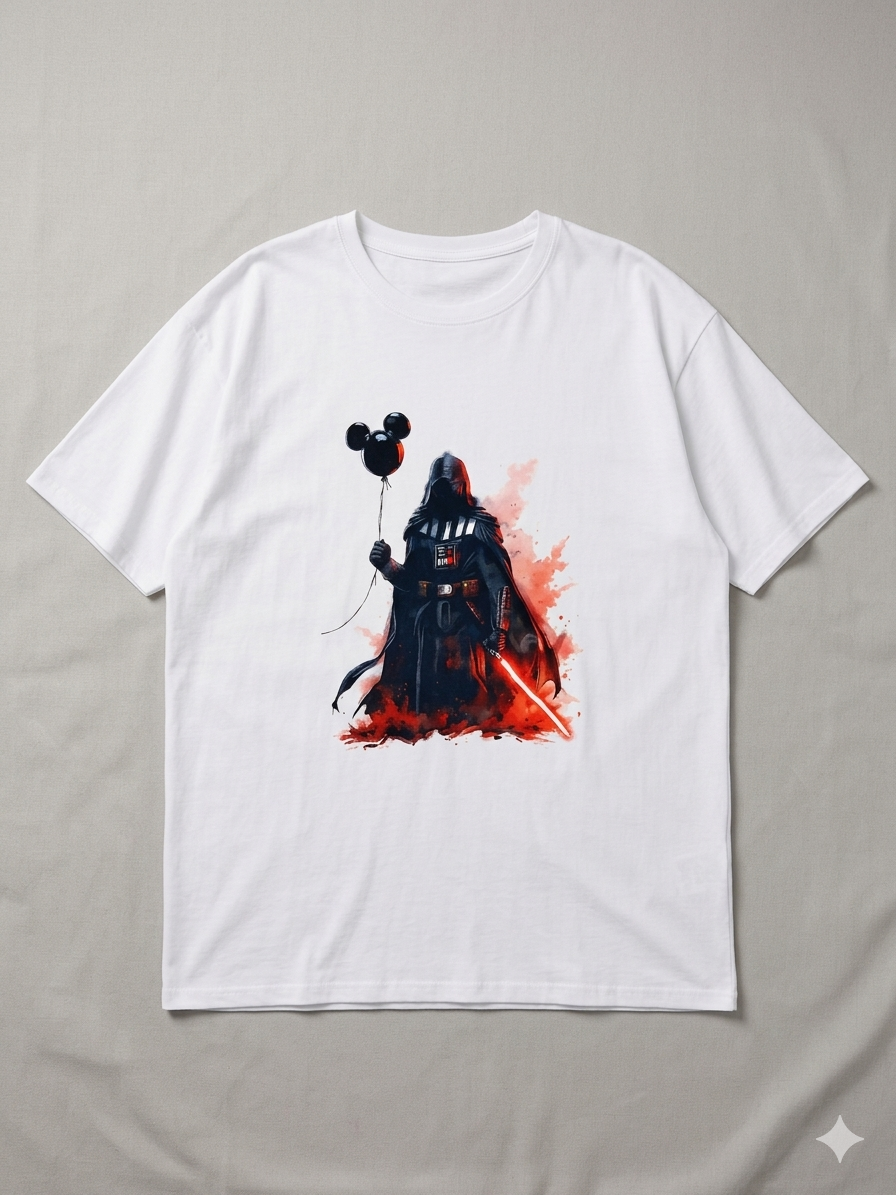 Camiseta Gráfica Darth Vader con Globo de Mickey