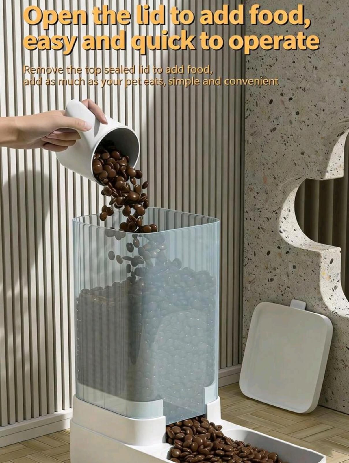 Comedor y dispensador automático por gravedad para mascotas